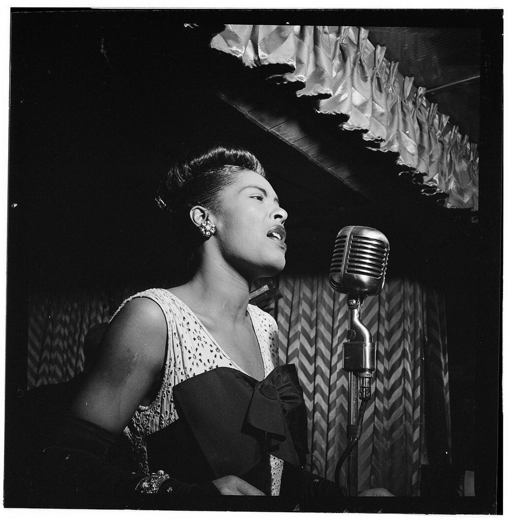 [Portrait of Billie Holiday, Downbeat, New York, N.Y., ca. Feb. 1947] (LOC)